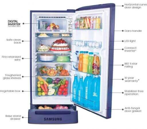 10 Best Single Door Refrigerators in India : Single Door Fridge 11 Samsung Single Door Refrigerator
